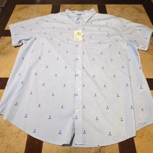 2XB Craft & Barrow Short Sleeve Button Up - Blue